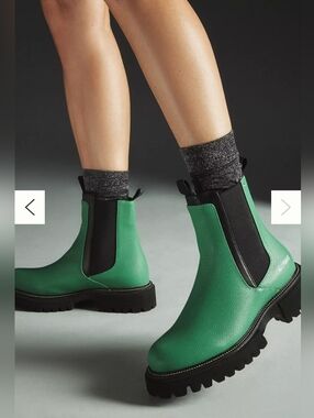 Matt & Nat Zuke Chelsea PETA Approved Vegan Neon Green Boots Women's Size 7 NWT